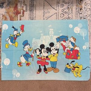 Vintage 1970’s Pacific Mickey & Friends Twin Fitted Sheet & 2 Pillow Cases